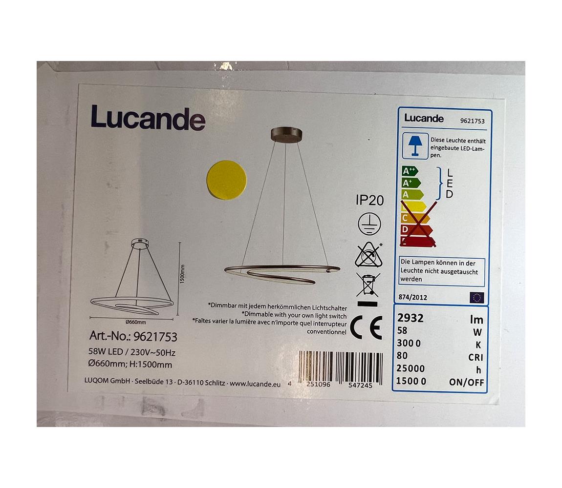 Lucande Lucande - LED Stmívatelný lustr na lanku MIRASU LED/58W/230V 