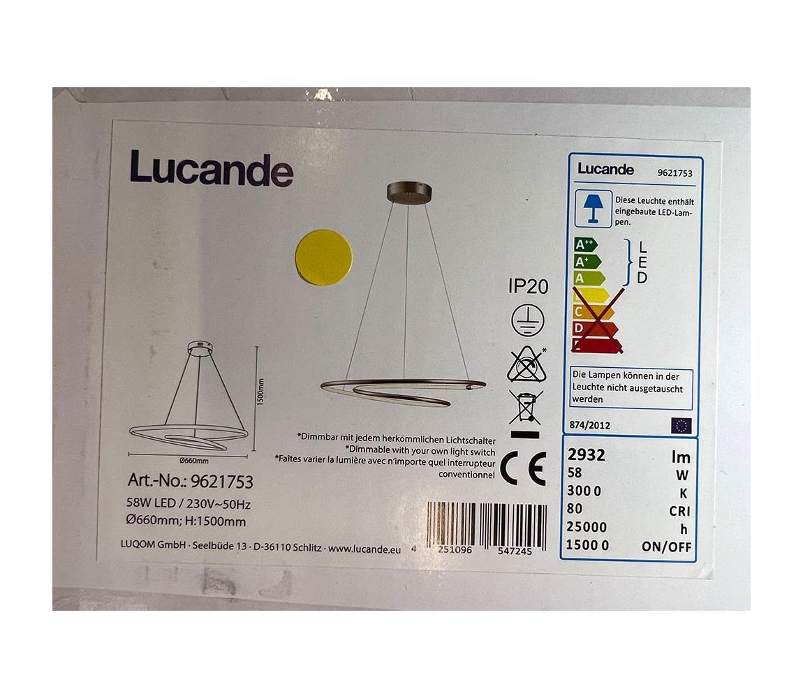 Lucande Lucande - LED Stmívatelný lustr na lanku MIRASU LED/58W/230V 