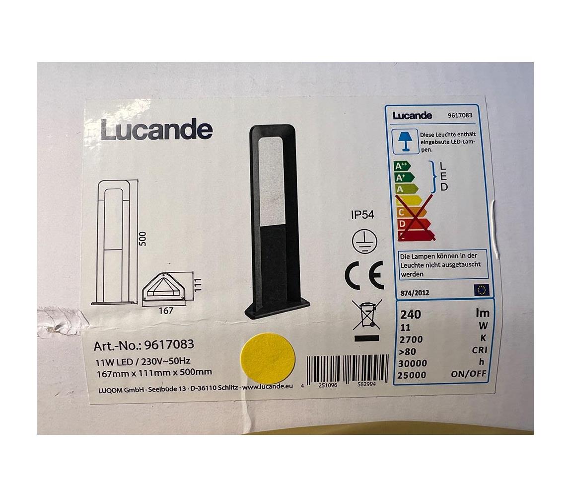 Lucande Lucande - LED Venkovní lampa SECUNDA LED/11W/230V IP54 