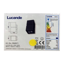 Lucande - LED Venkovní nástěnné svítidlo GABRIELA 2xLED/9,5W/230V IP54