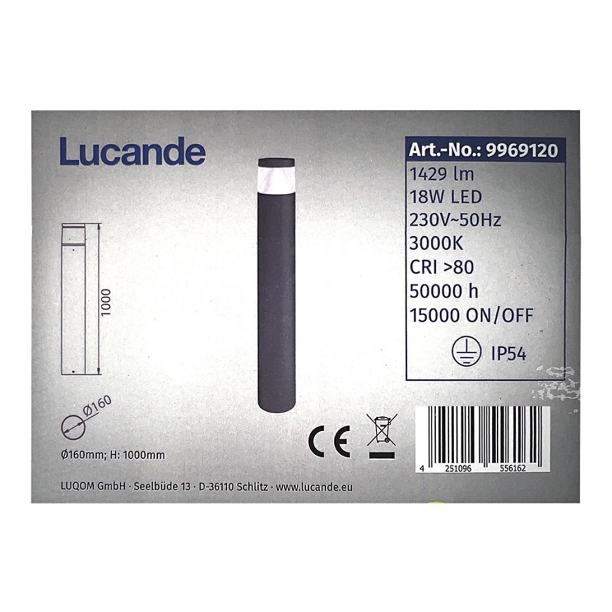 Lucande - LED Venkovní sloupkové svítidlo DARJA LED/18W/230V IP54