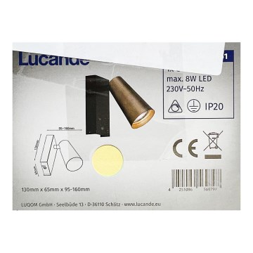 Lucande - Nástěnná lampa ANGELINA 1xGU10/8W/230V