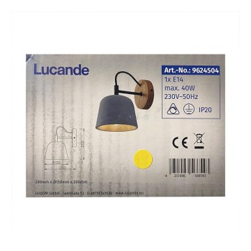 Lucande - Nástěnná lampa KALINDA 1xE14/40W/230V