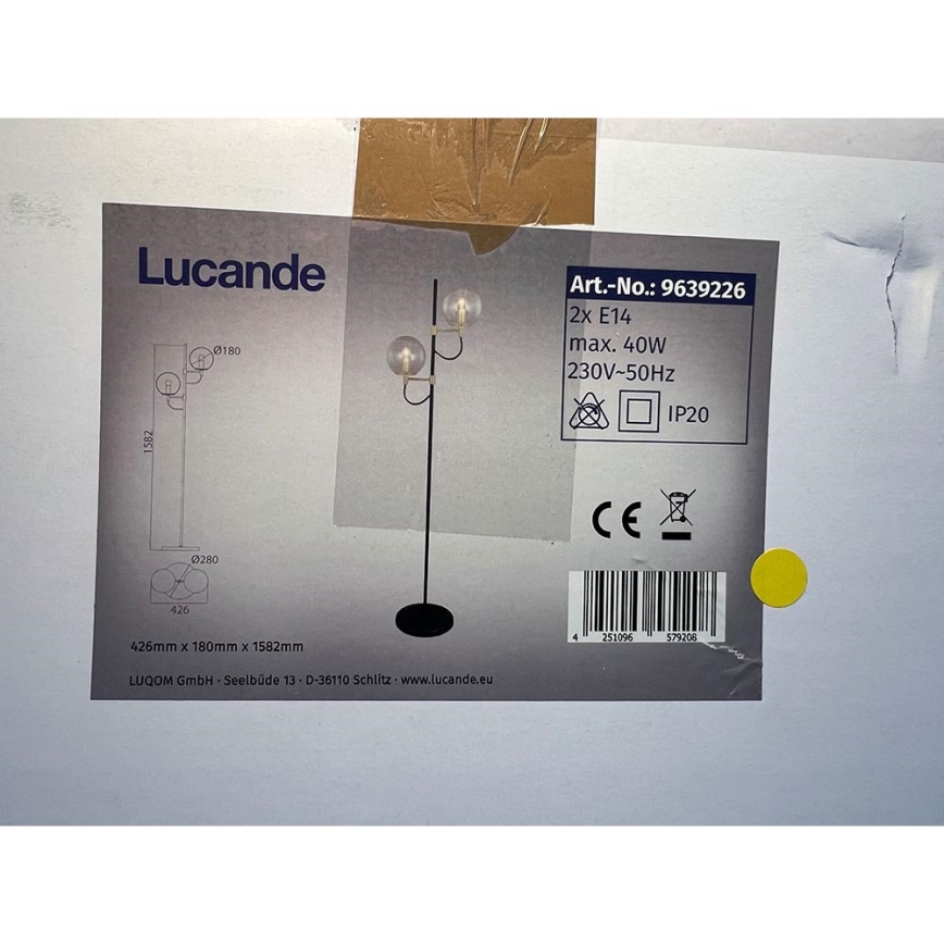 Lucande - Stojací lampa SOTIANA 2xE14/40W/230V