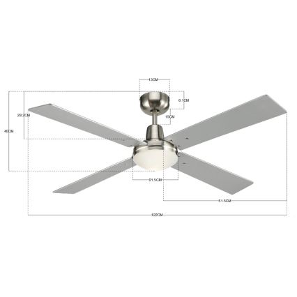 Lucci Air 210334 - Stropní ventilátor AIRFUSION QUEST 1xE27/60W/230V dřevo/chrom + dálkové ovládání