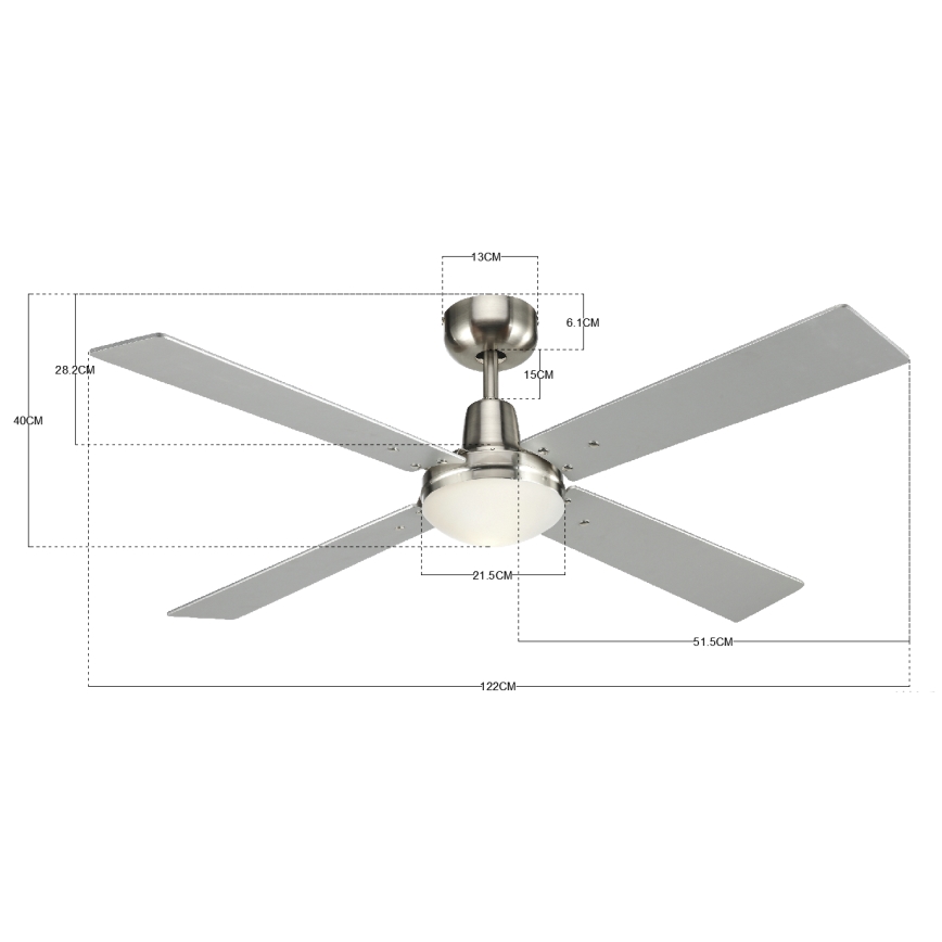 Lucci Air 210334 - Stropní ventilátor AIRFUSION QUEST 1xE27/60W/230V dřevo/matný chrom + dálkové ovládání