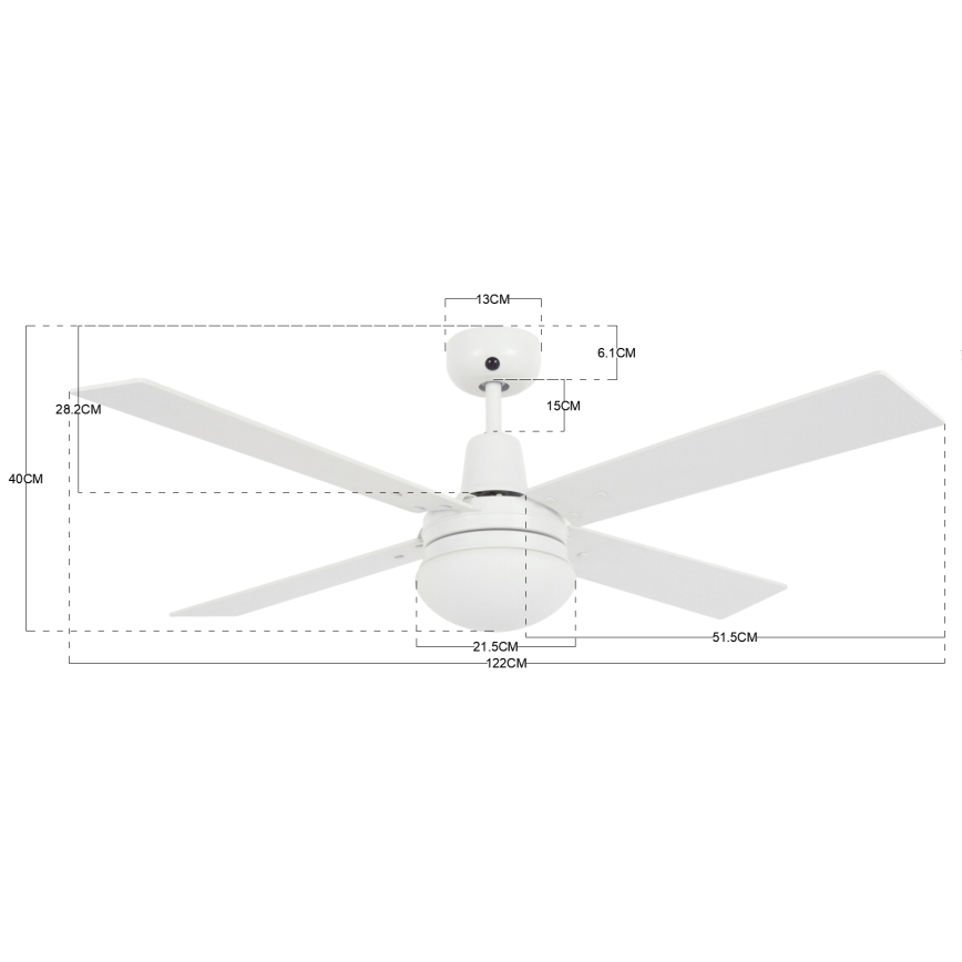Lucci Air 210339 - Stropní ventilátor AIRFUSION QUEST 1xE27/60W/230V bílá/dřevo + dálkové ovládání