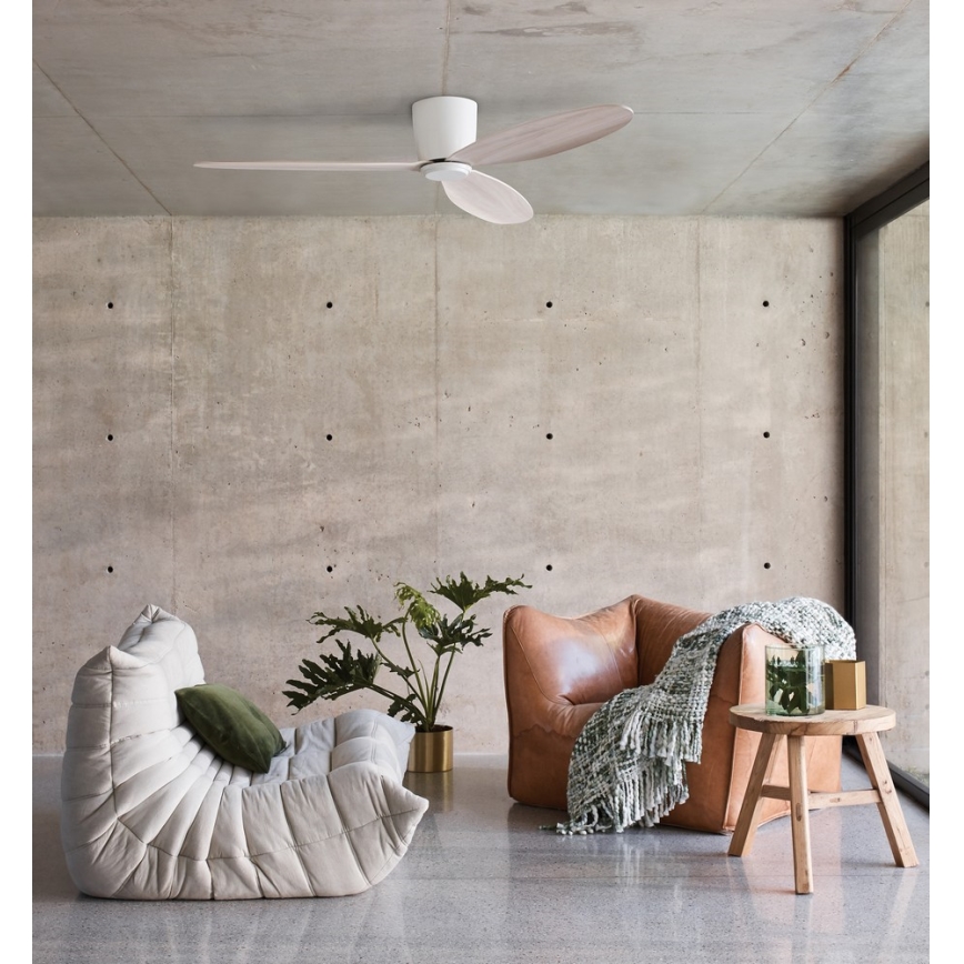 Lucci air 210518 - Stropní ventilátor AIRFUSION RADAR bílá/dřevo pr. 132 cm + dálkové ovládání
