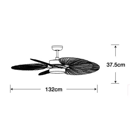 Lucci Air 210655 - LED Stropní ventilátor BALI 1xGX53/18W/230V hnědá pr. 132 cm + dálkové ovládání