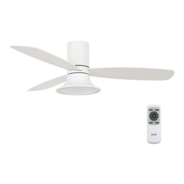 Lucci Air 210661 - LED Stmívatelný stropní ventilátor FLUSSO 1xGX53/18W/230V dřevo/bílá pr. 132 cm + dálkové ovládání