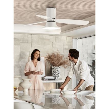 Lucci Air 210661 - LED Stmívatelný stropní ventilátor FLUSSO 1xGX53/18W/230V dřevo/bílá + dálkové ovládání