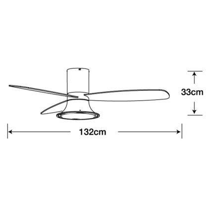 Lucci Air 210661 - LED Stmívatelný stropní ventilátor FLUSSO 1xGX53/18W/230V dřevo/bílá + dálkové ovládání