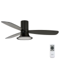 Lucci Air 210662 - LED Stmívatelný stropní ventilátor FLUSSO 1xGX53/18W/230V dřevo/černá + dálkové ovládání