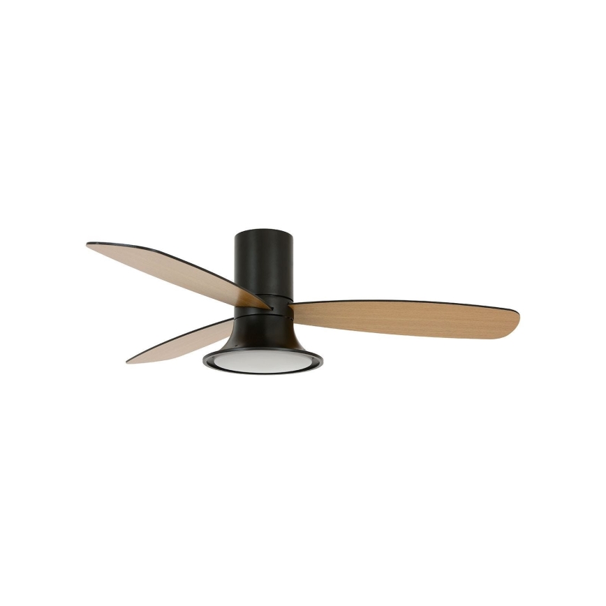 Lucci Air 210662 - LED Stmívatelný stropní ventilátor FLUSSO 1xGX53/18W/230V dřevo/černá pr. 132 cm + dálkové ovládání