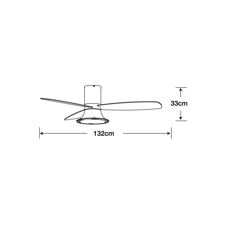 Lucci Air 210662 - LED Stmívatelný stropní ventilátor FLUSSO 1xGX53/18W/230V dřevo/černá pr. 132 cm + dálkové ovládání