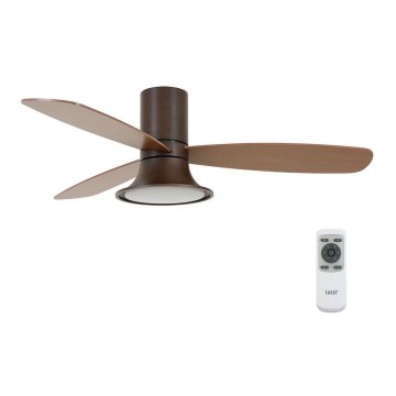 Lucci Air 210663 - LED Stmívatelný stropní ventilátor FLUSSO 1xGX53/18W/230V hnědá pr. 132 cm + dálkové ovládání