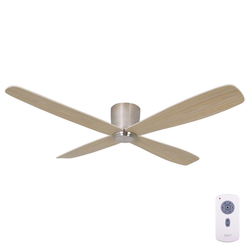 Lucci air 210987 - Stropní ventilátor FRASER matný chrom/dřevo + dálkové ovládání