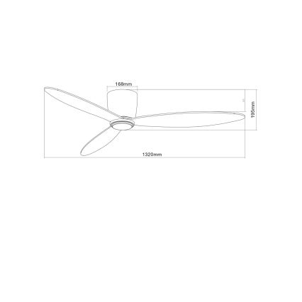 Lucci Air 212870 - Stropní ventilátor AIRFUSION RADAR dřevo/bílá pr. 132 cm + dálkové ovládání