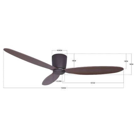 Lucci air 212883 - Stropní ventilátor AIRFUSION RADAR dřevo/hnědá pr. 132 cm + dálkové ovládání