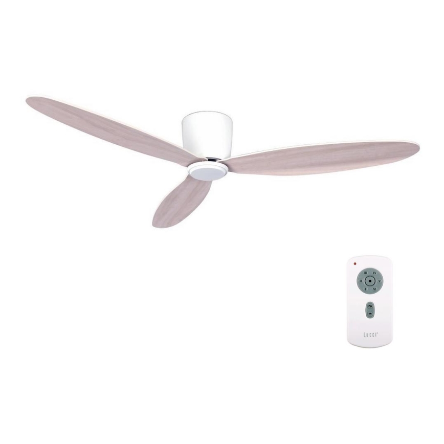 Lucci Air 212885 - Stropní ventilátor AIRFUSION RADAR dřevo/bílá/béžová + dálkové ovládání