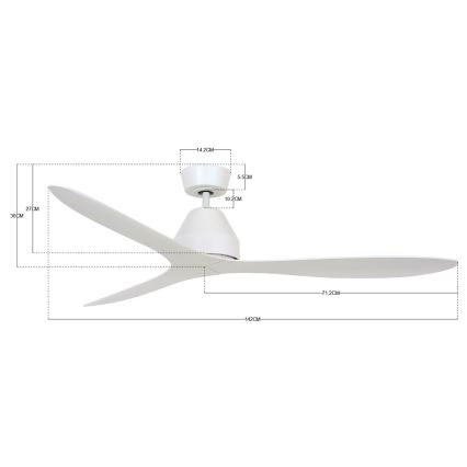 Lucci air 213040 - Stropní ventilátor WHITEHAVEN bílá + dálkové ovládání