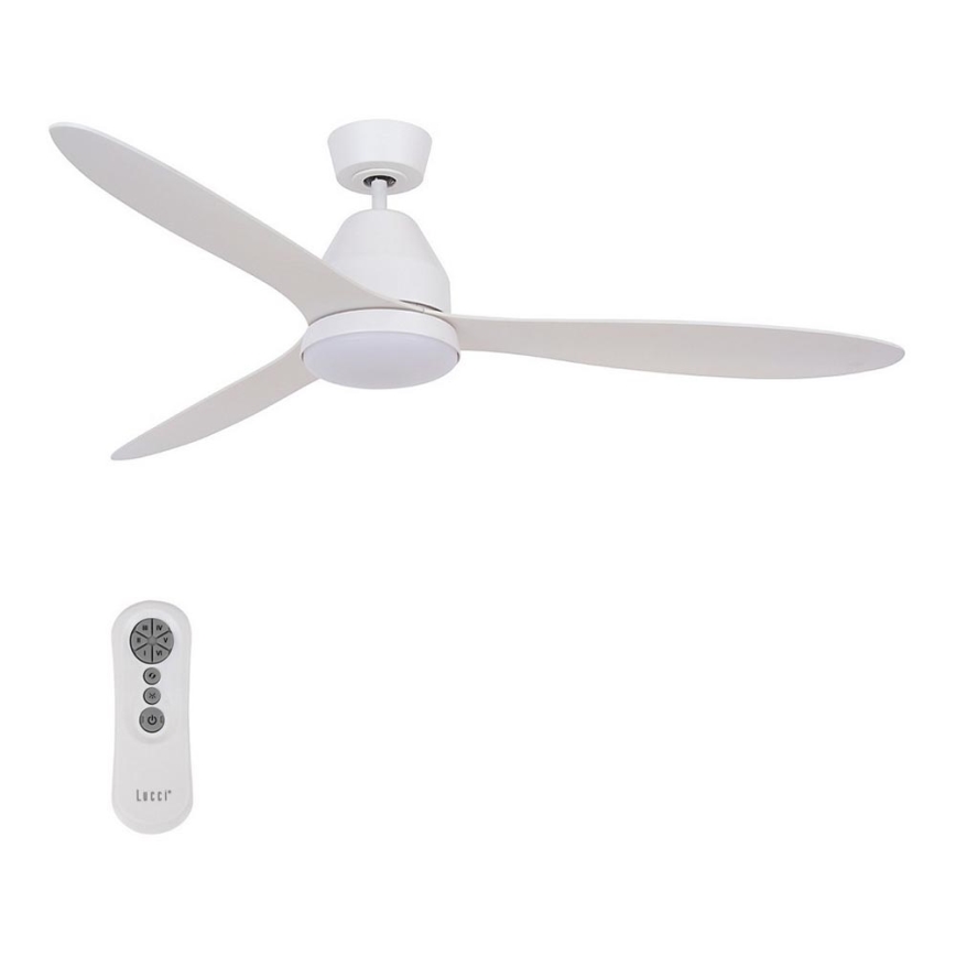 Lucci air 213043 - LED Stropní ventilátor WHITEHAVEN GX53/17W/230V bílá pr. 142 cm + dálkové ovládání