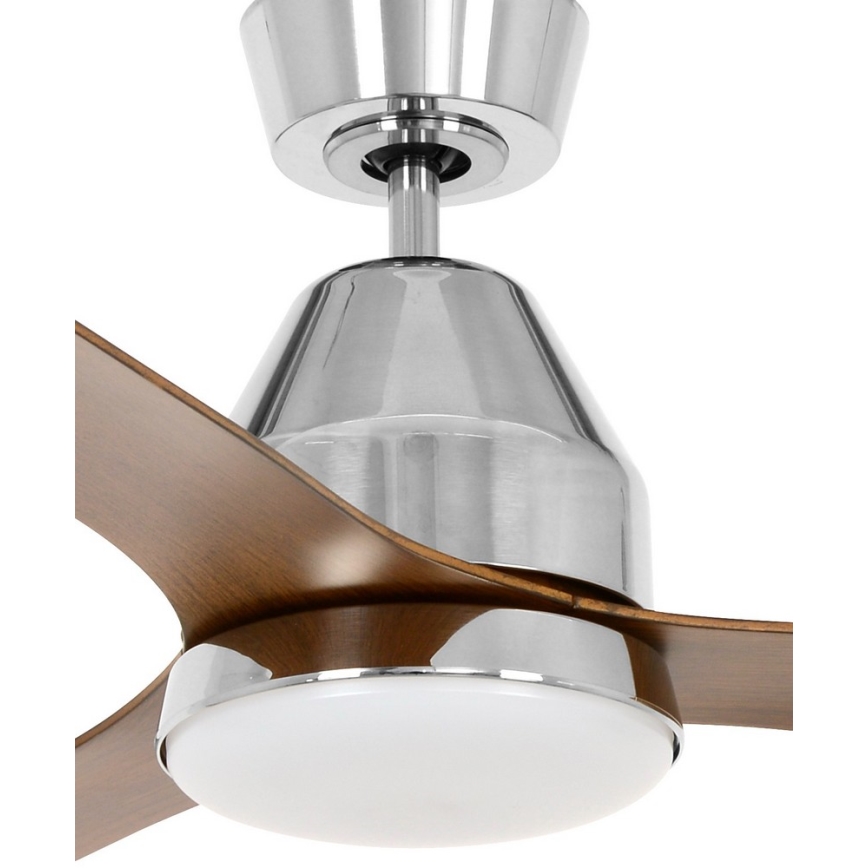 Lucci air 213045 - LED Stropní ventilátor WHITEHAVEN GX53/17W/230V lesklý chrom/hnědá + dálkové ovládání