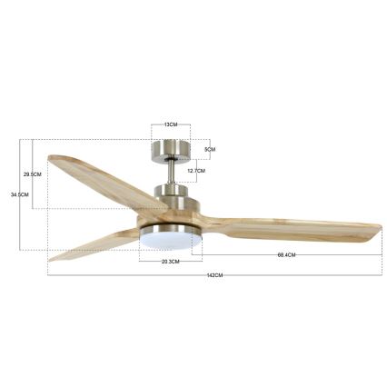 Lucci air 213053 - LED Stropní ventilátor SHOALHAVEN GX53/17W/230V pavlovnie/matný chrom + dálkové ovládání