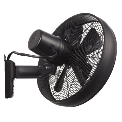 Lucci air 213124 - Nástěnný ventilátor BREEZE 55W/230V černá + dálkové ovládání