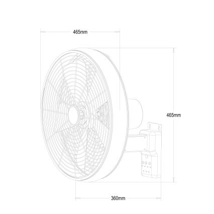 Lucci air 213125 - Nástěnný ventilátor BREEZE 55W/230V černá/hnědá + dálkové ovládání