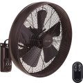 Lucci air 213125 - Nástěnný ventilátor BREEZE 55W/230V černá/hnědá pr. 46 cm + dálkové ovládání