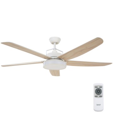 Lucci air 213176-LED Stmívatelný stropní ventilátor LOUISVILLE 1xGX53/18W/230V dřevo/bílá pr. 157 cm + dálkové ovládání
