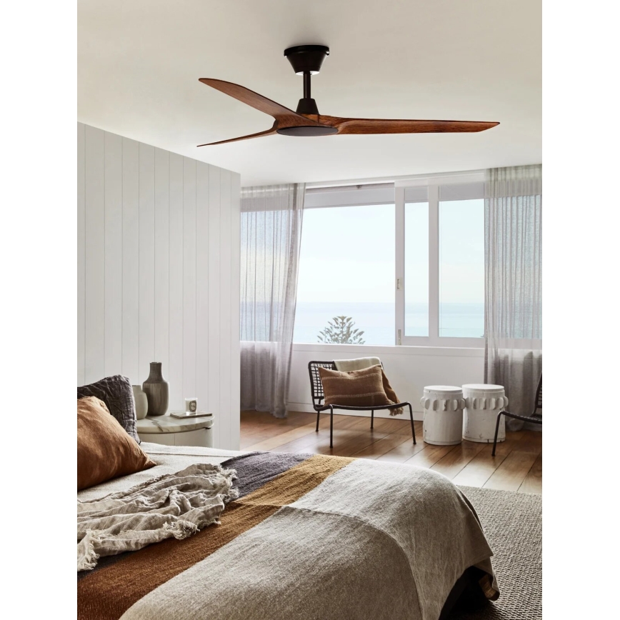 Lucci Air 21321749 - Stropní ventilátor ABYSS pr. 142 cm IP66 hnědá + dálkové ovládání