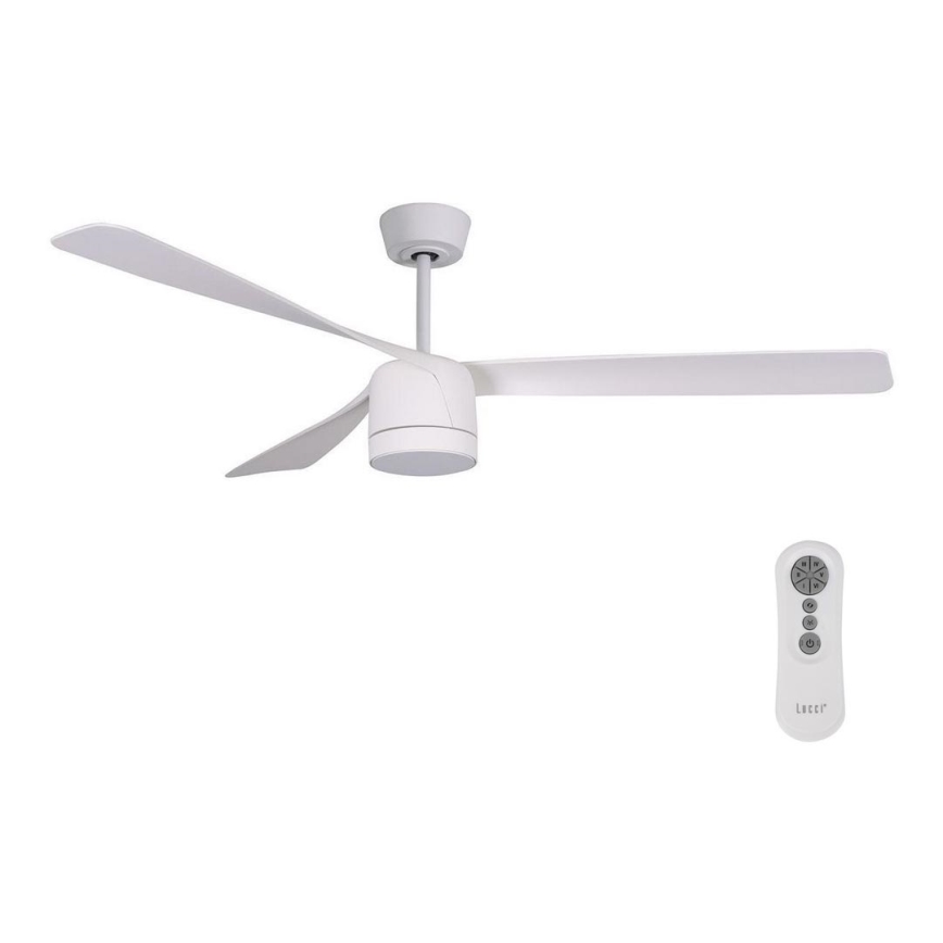 Lucci air 213280 - Stropní ventilátor PEREGRINE 1xGX53/12W/230V bílá pr. 142 cm + dálkové ovládání