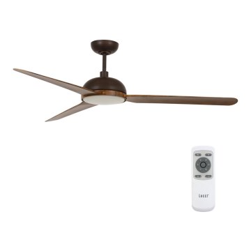 Lucci air 213300 - LED Stmívatelný stropní ventilátor UNIONE 1xGX53/12W/230V hnědá pr. 142 cm + dálkové ovládání