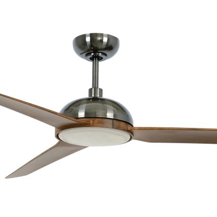 Lucci air 213301- LED Stmívatelný stropní ventilátor UNIONE 1xGX53/12W/230V hnědá/chrom + dálkové ovládání