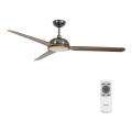 Lucci air 213301- LED Stmívatelný stropní ventilátor UNIONE 1xGX53/12W/230V hnědá/lesklý chrom pr. 142 cm + dálkové ovládání