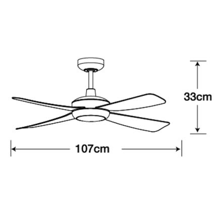 Lucci air 213302 - LED Stmívatelný stropní ventilátor SLIPSTREAM 1xGX53/12W/230V bílá + dálkové ovládání