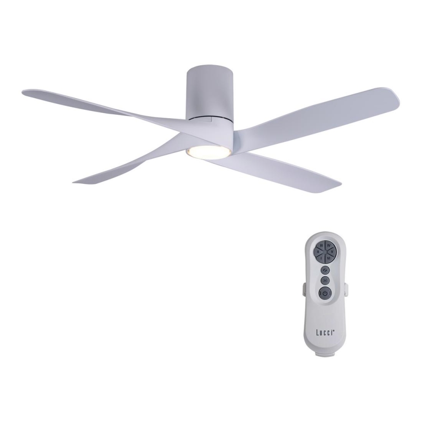 Lucci air 213350 - LED Stmívatelný stropní ventilátor RIVIERA 1xGX53/12W/230V bílá pr. 132 cm + dálkové ovládání