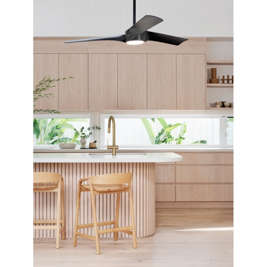 Lucci air 213358 - LED Stmívatelný stropní ventilátor LINE 1xGX53/12W/230V černá pr. 132 cm + dálkové ovládání