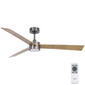 Lucci air 21610449 - LED Stmívatelný stropní ventilátor CLIMATE 1xGX53/12W/230V hnědá/lesklý chrom pr. 132 cm + dálkové ovládání