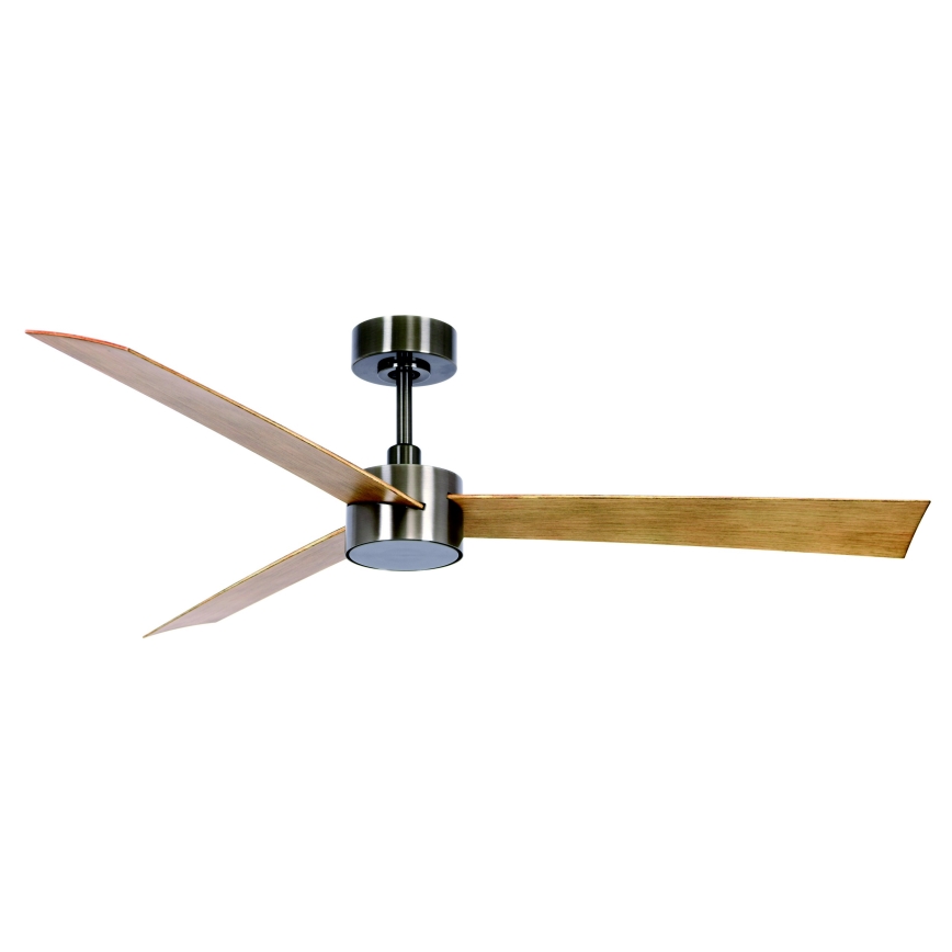 Lucci air 21610449 - LED Stmívatelný stropní ventilátor CLIMATE 1xGX53/12W/230V hnědá/lesklý chrom pr. 132 cm + dálkové ovládání