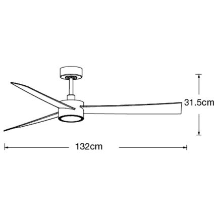 Lucci air 21610449 - LED Stmívatelný stropní ventilátor CLIMATE 1xGX53/12W/230V hnědá/lesklý chrom pr. 132 cm + dálkové ovládání
