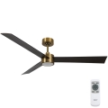 Lucci air 21610549- LED Stmívatelný stropní ventilátor CLIMATE 1xGX53/12W/230V wenge/zlatá pr. 132 cm + dálkové ovládání