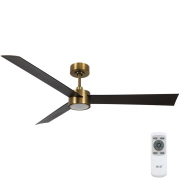 Lucci air 21610549- LED Stmívatelný stropní ventilátor CLIMATE 1xGX53/12W/230V wenge/zlatá pr. 132 cm + dálkové ovládání