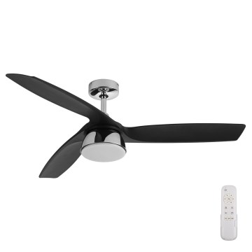 Lucci air 513072 - LED Stmívatelný stropní ventilátor BRONX LED/18W/230V 3000/4000/6000K černá/lesklý chrom + dálkové ovládání