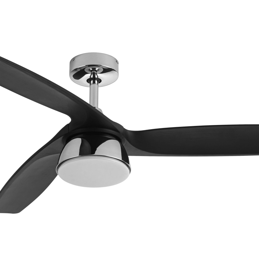 Lucci air 513072 - LED Stmívatelný stropní ventilátor BRONX LED/18W/230V 3000/4000/6000K černá/lesklý chrom + dálkové ovládání