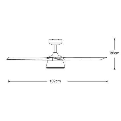Lucci air 513072 - LED Stmívatelný stropní ventilátor BRONX LED/18W/230V 3000/4000/6000K černá/lesklý chrom + dálkové ovládání