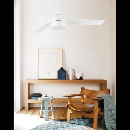 Lucci Air 513073 - LED Stmívatelný stropní ventilátor BRONX LED/18W/230V 3000/4000/6000K pr. 132 cm bílá + dálkové ovládání