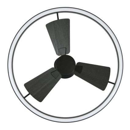 Lucci Air 516124 - LED Stmívatelný stropní ventilátor CESSNA LED/36W/230V 3000/4000/5000K černá + dálkové ovládání